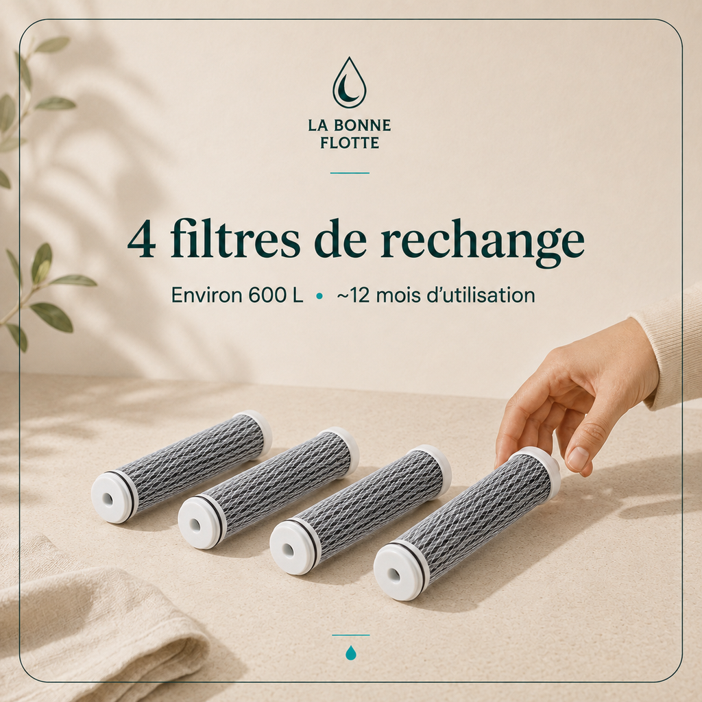 Lot de 4 filtres de remplacement pour gourde filtrante La Bonne Flotte