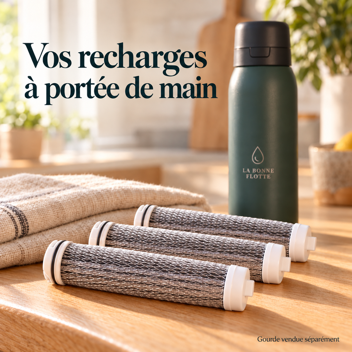 Lot de 4 filtres de remplacement pour gourde filtrante