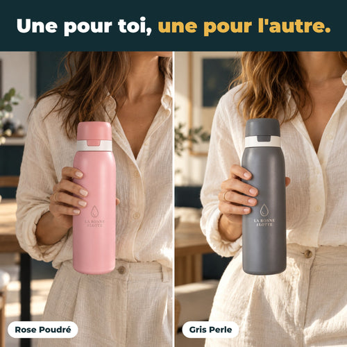 Une gourde pour toi, une pour l'autre : Rose Poudré et Gris Perle