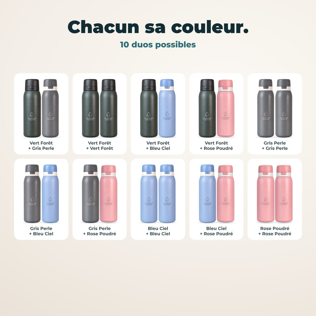 Les 10 combinaisons de couleurs possibles pour l'offre Duo