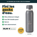 Gourde filtrante La Bonne Flotte Gris Perle 740 ml : filtre Ahlstrom intégré, inox 304 double paroi, sans abonnement