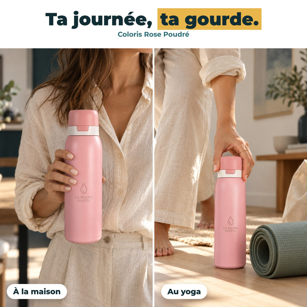 La gourde Rose Poudré au quotidien