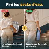 Avant / après : fini les packs d'eau à monter dans l'escalier