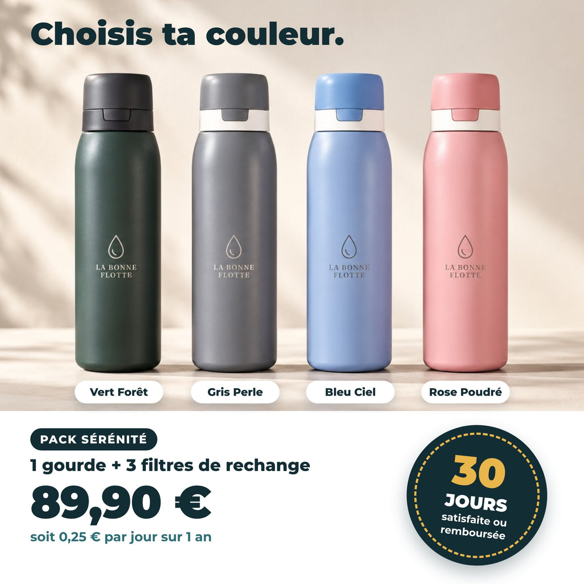 Choisis ta couleur : Pack Sérénité en Vert Forêt, Gris Perle, Bleu Ciel ou Rose Poudré