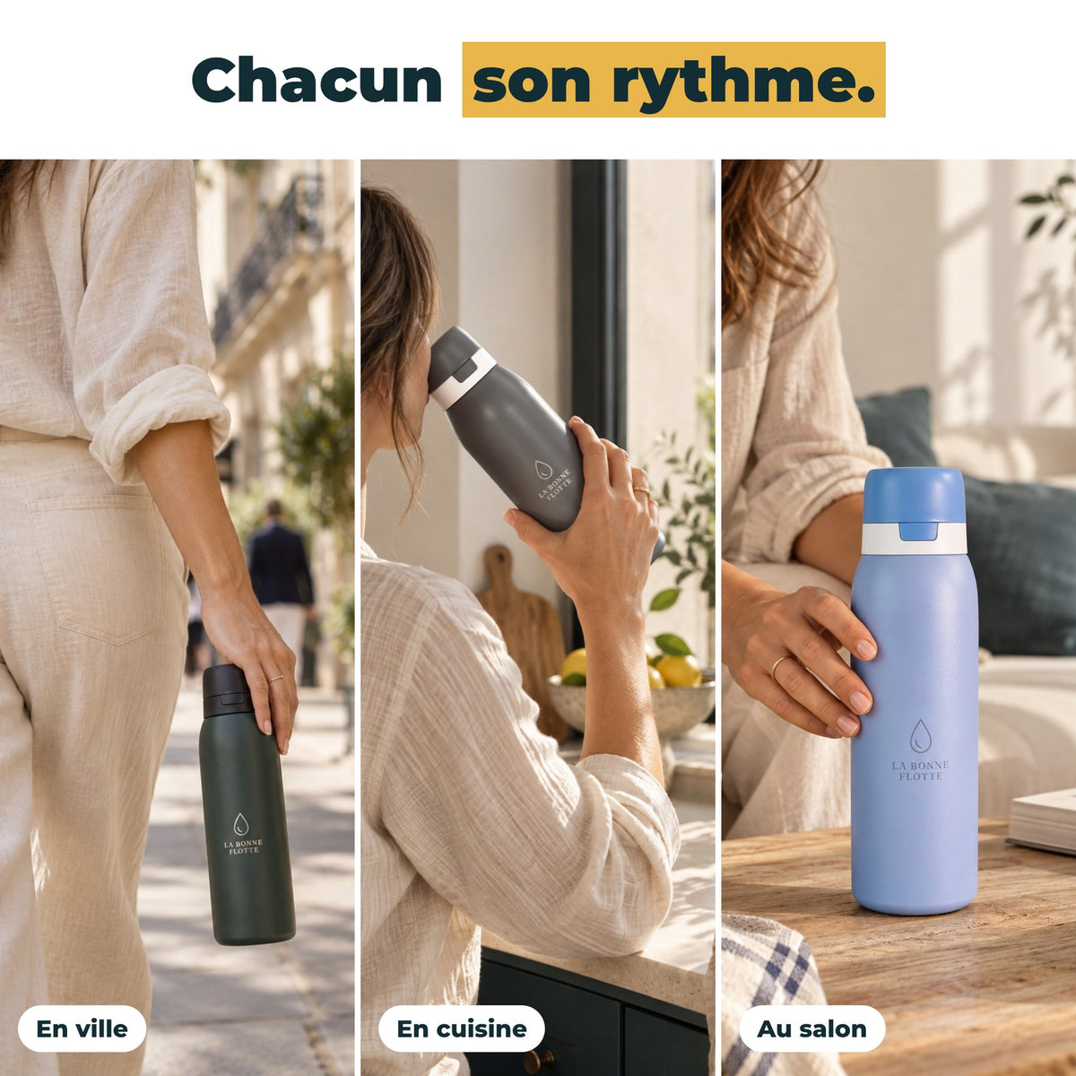 Chacun son rythme : la gourde en ville, en cuisine et au salon